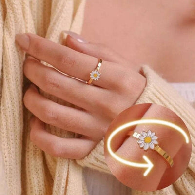 Adjustable Spinner Flower Ring